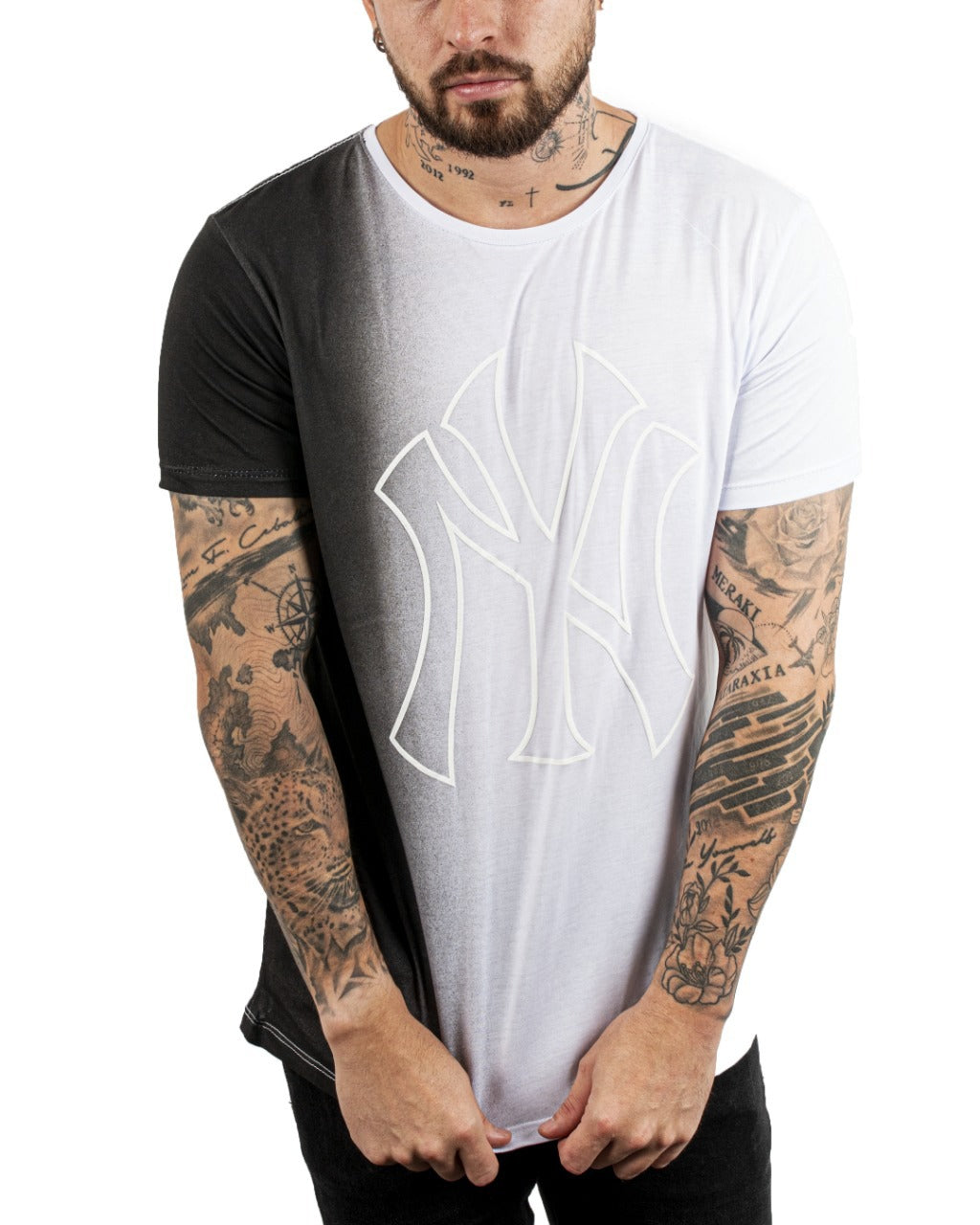 Camiseta NY blanco difuminado Negro - Stark Brand