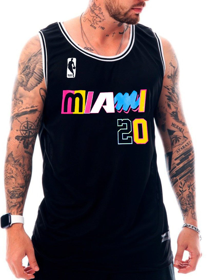 Camisilla Negra Miami 20 - Stark Brand