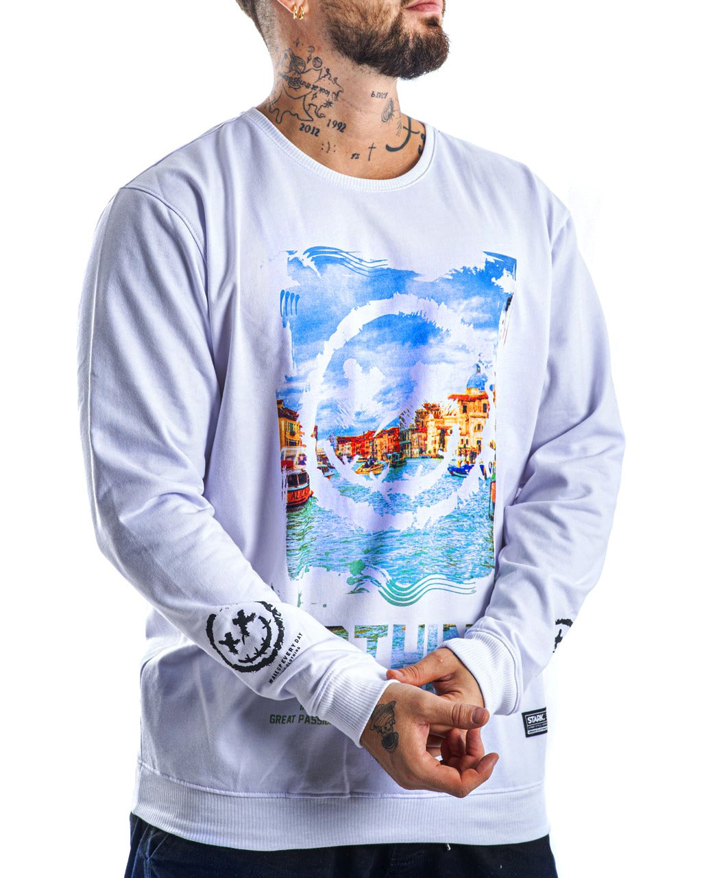 Buzo Blanco NO Think - Stark Brand