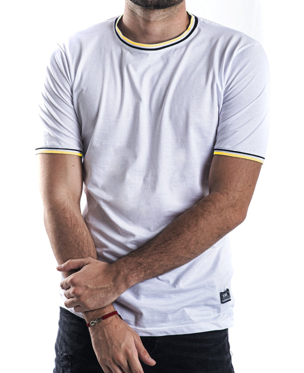 Basica Blanca Rib Amarillo negro - Stark Brand