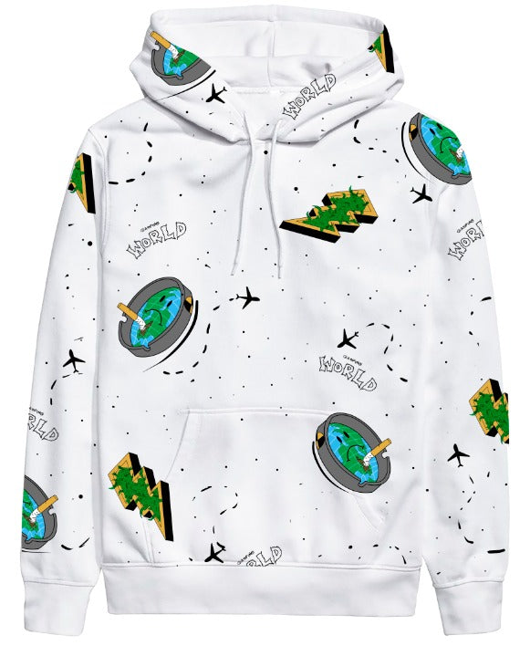 Buzo capucha blanco rayos - Stark Brand