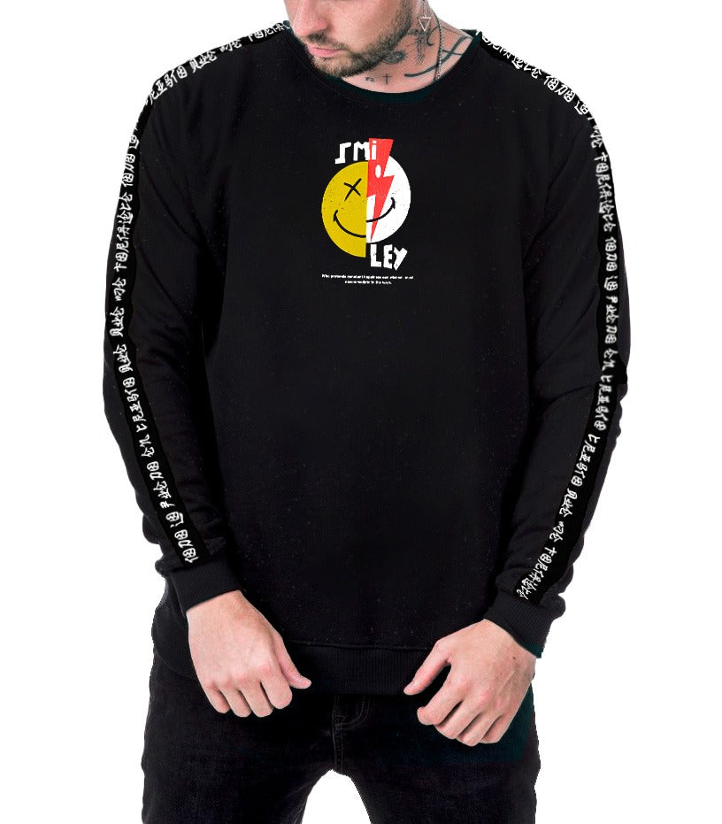 Buzo negro cinta smiley - Stark Brand