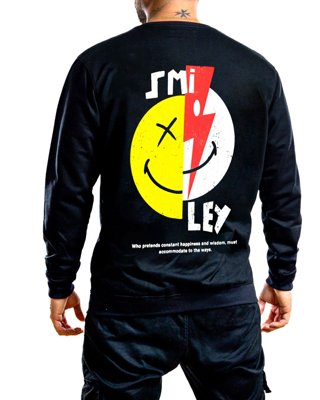 Buzo negro cinta smiley - Stark Brand