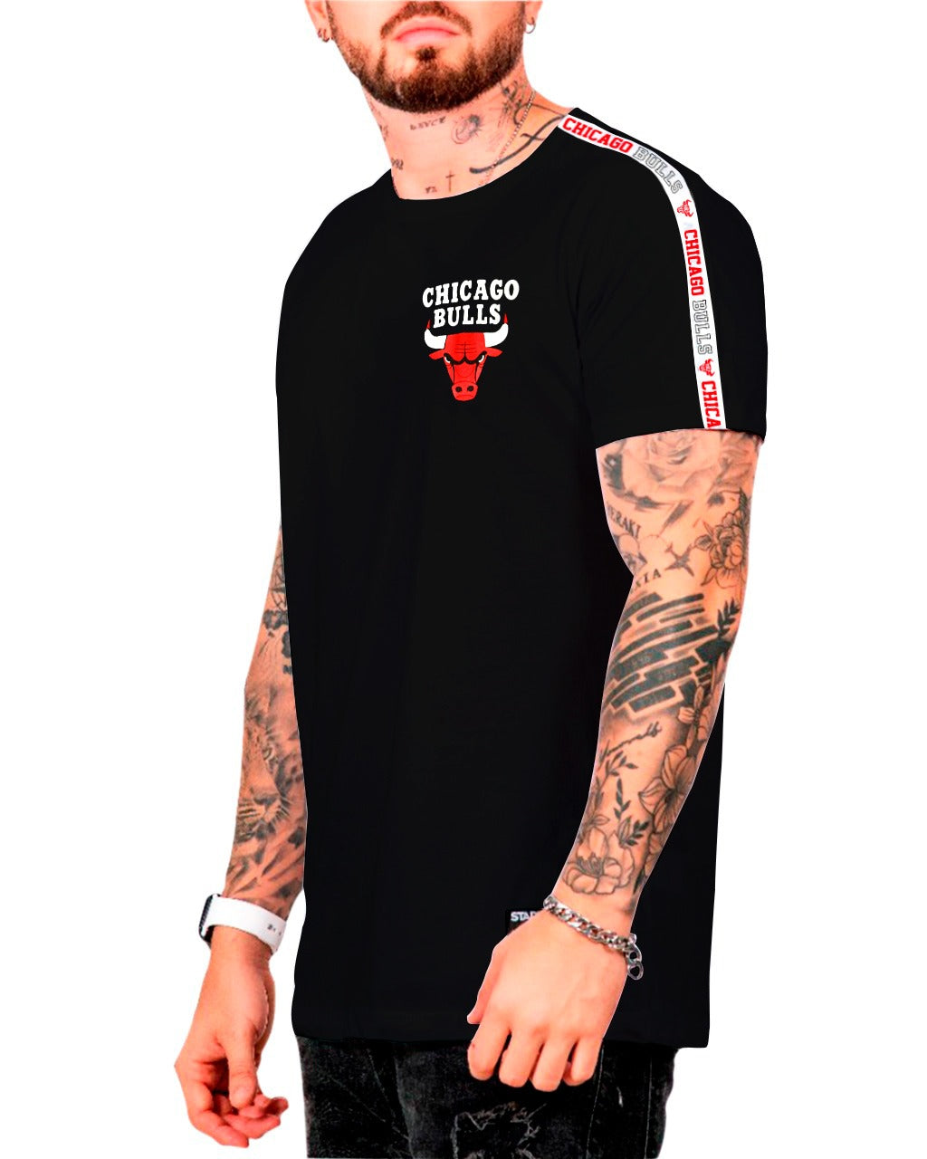 Camiseta negra cinta bulls - Stark Brand