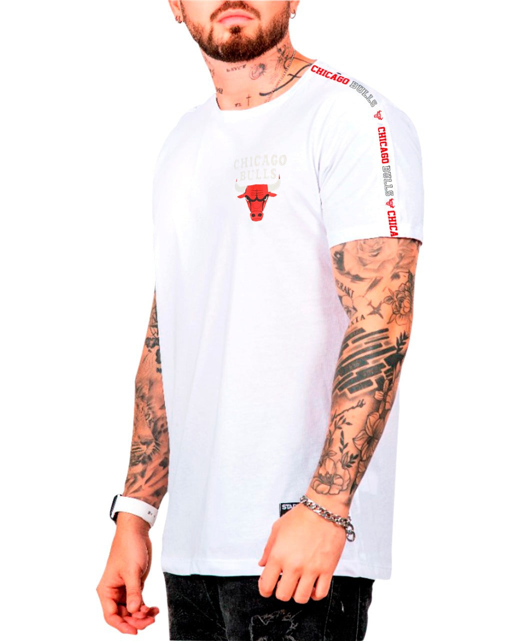 Camiseta bulls blanca cinta - Stark Brand