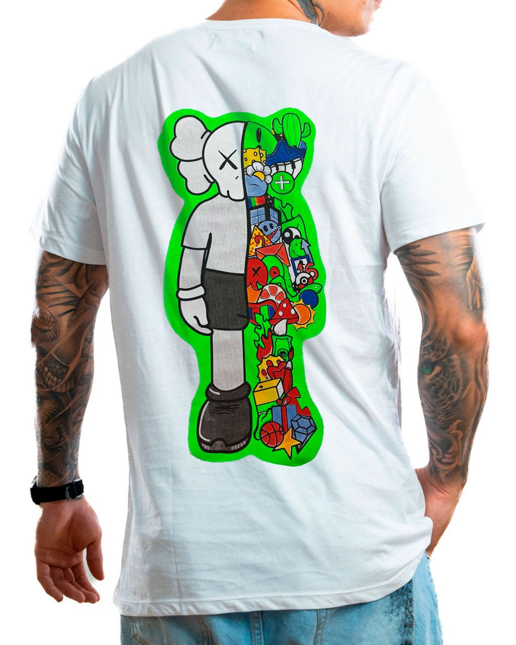 Camiseta blanca kws neon - Stark Brand