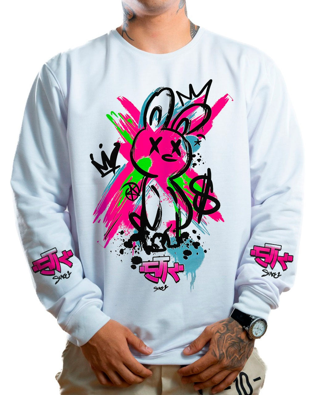 Buzo blanco bunny neones - Stark Brand