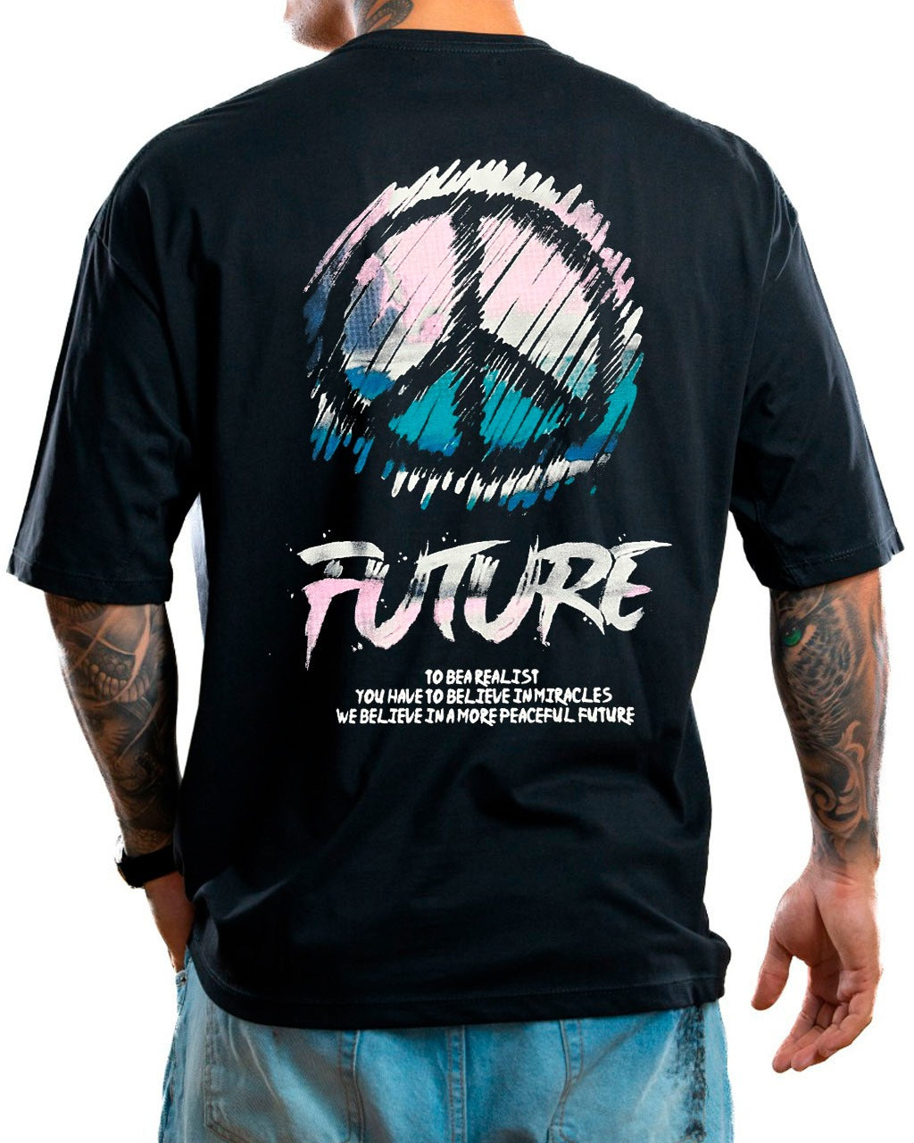Oversize negra future peace - Stark Brand