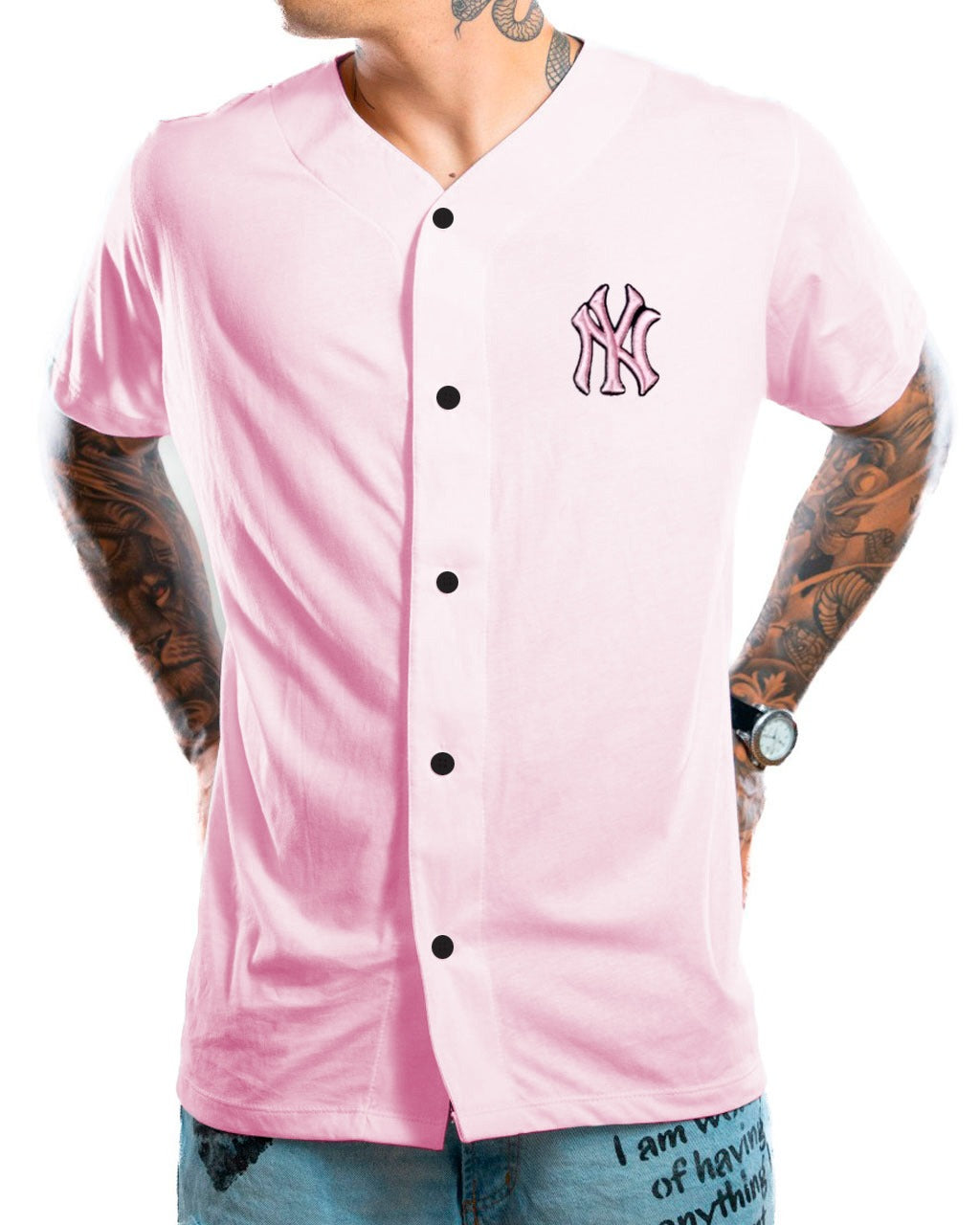 Beisbolera rosada ny bordado