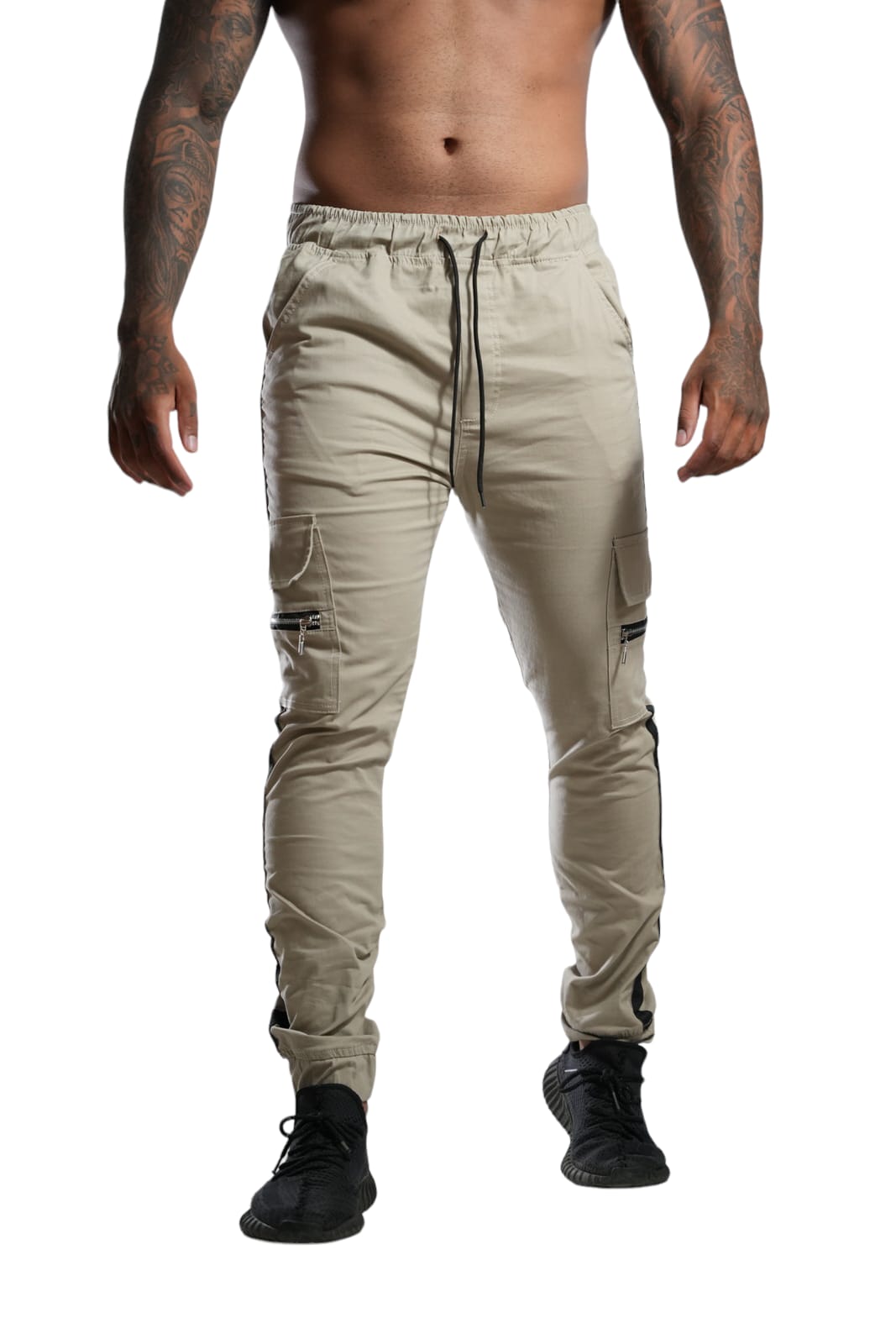 Jogger beige con Cierres