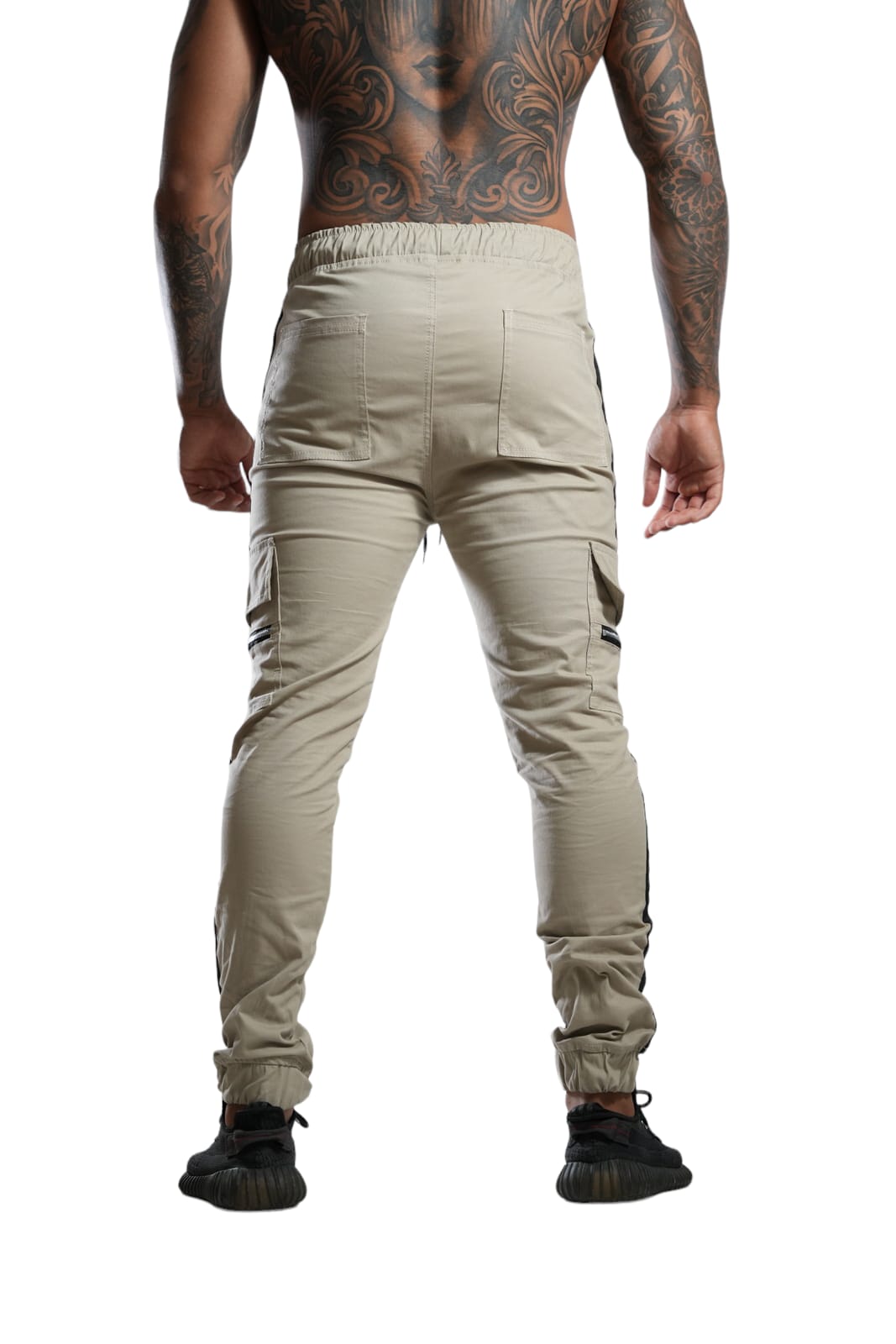Jogger beige con Cierres