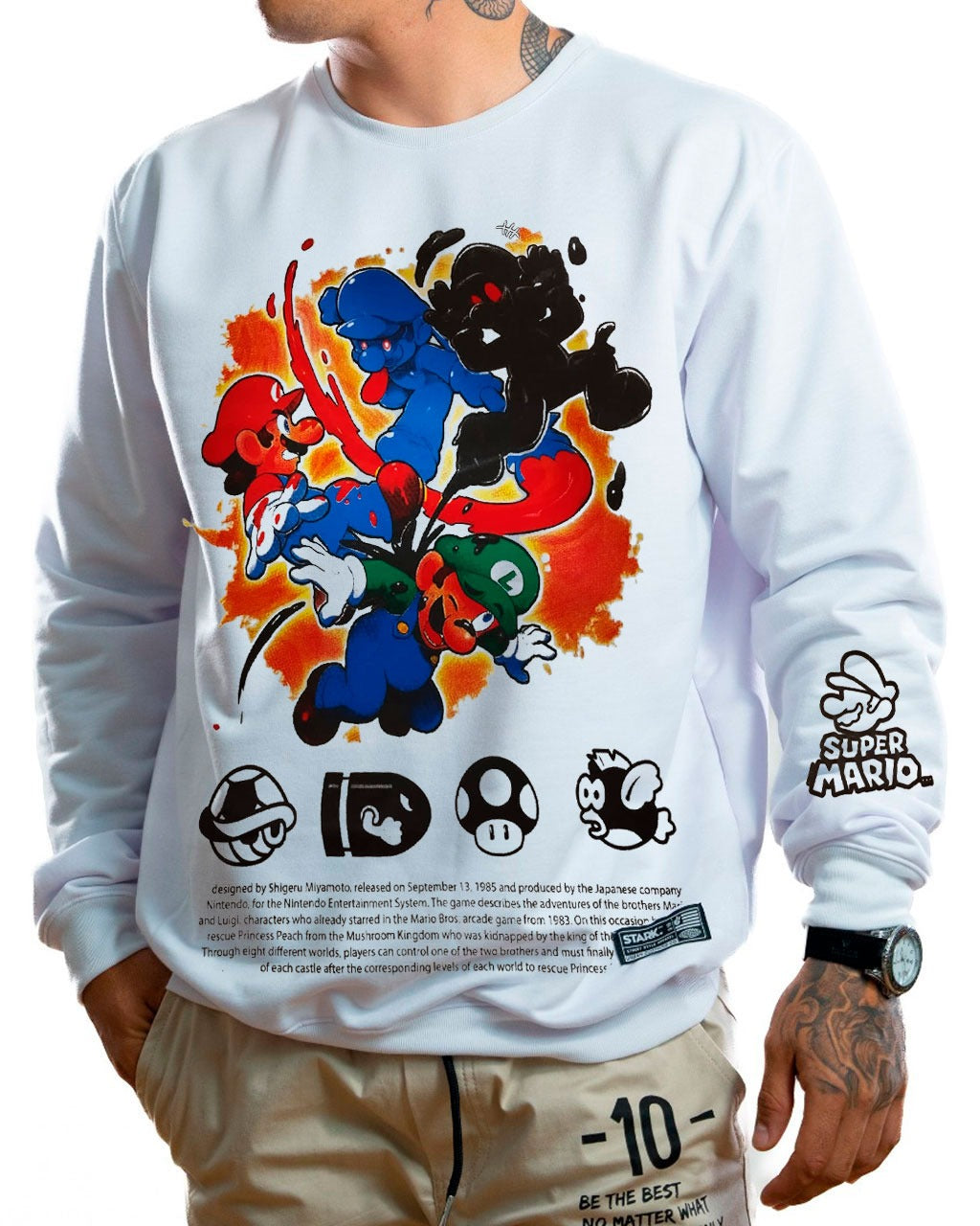 Buzo blanco SUPER mario pintura