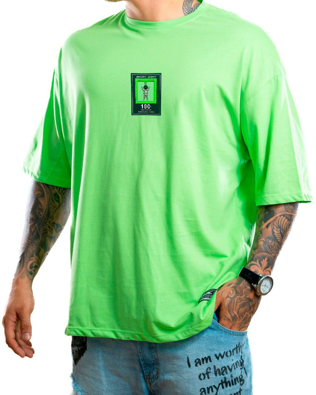 Oversize verde neon astronauta