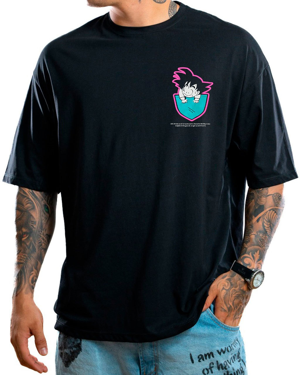 Oversize negra Game Over Goku - Stark Brand