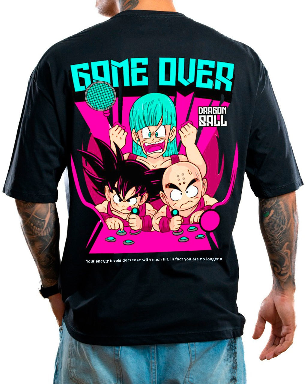 Oversize negra Game Over Goku - Stark Brand