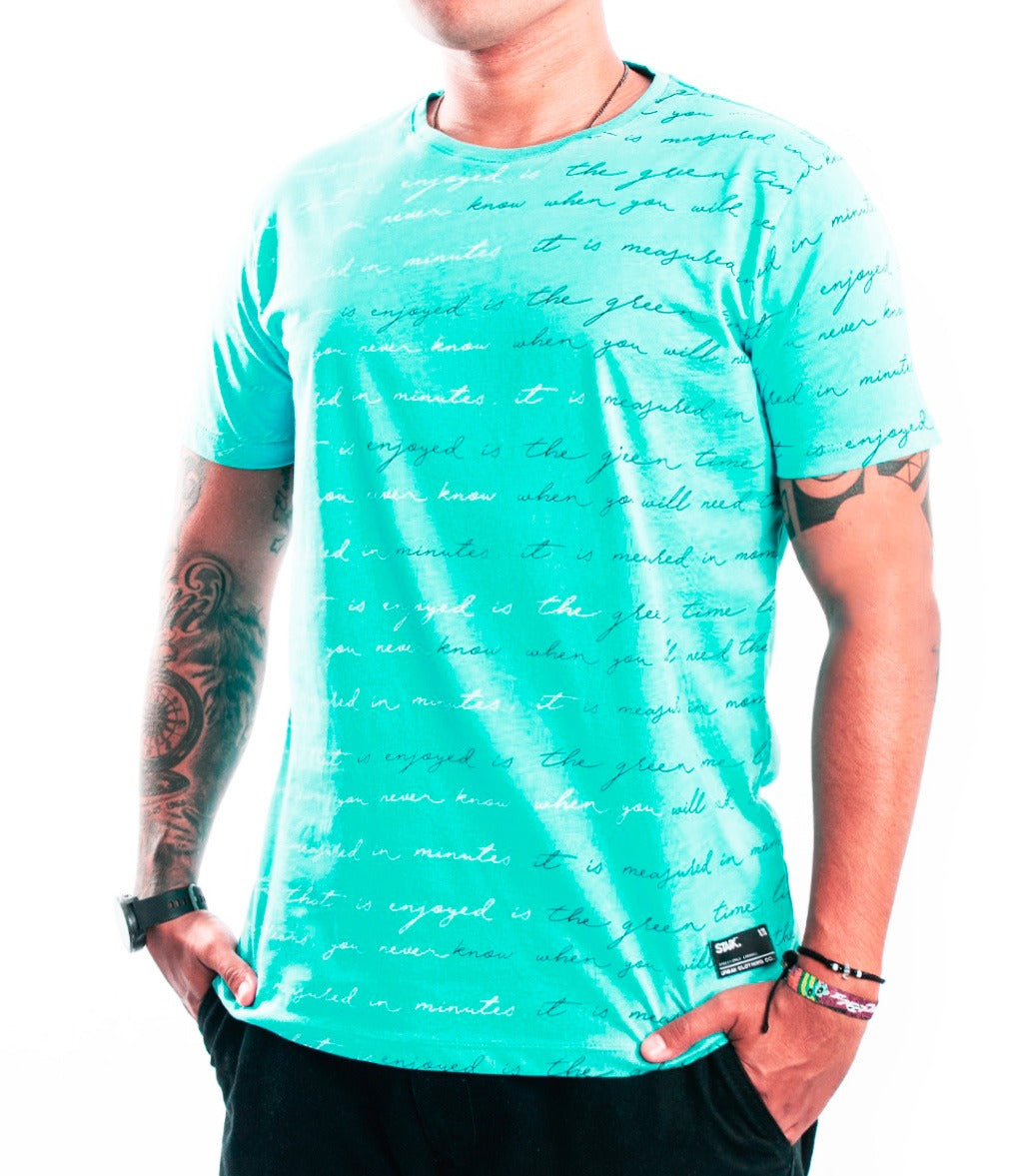 Camiseta firmas azul