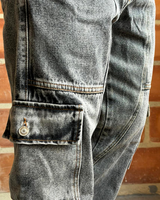 Jean Baggy cortes gris cargo gris sky