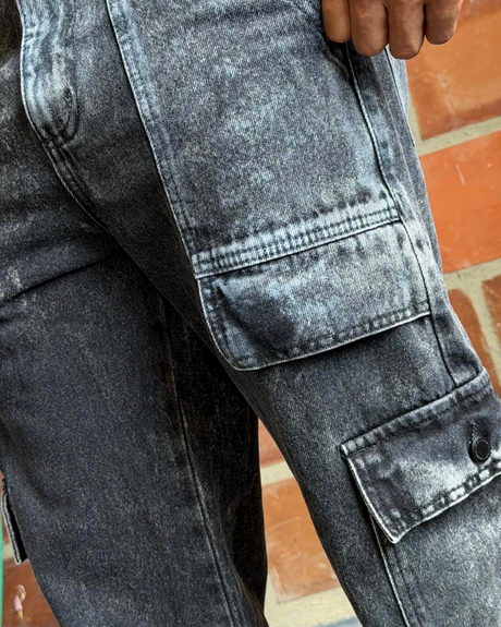 Jean Baggy carpintero grisaceo