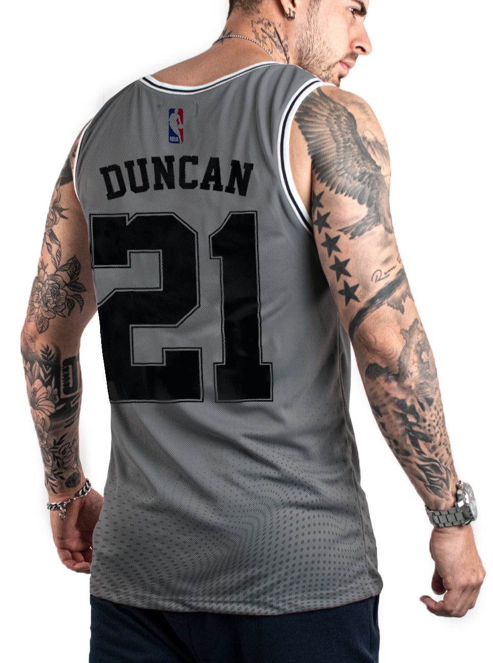 Camisilla Gris Duncan 21 NBA