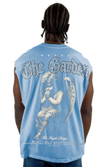 Camisilla Azul The Garden Con Pedreria Alto Gramaje