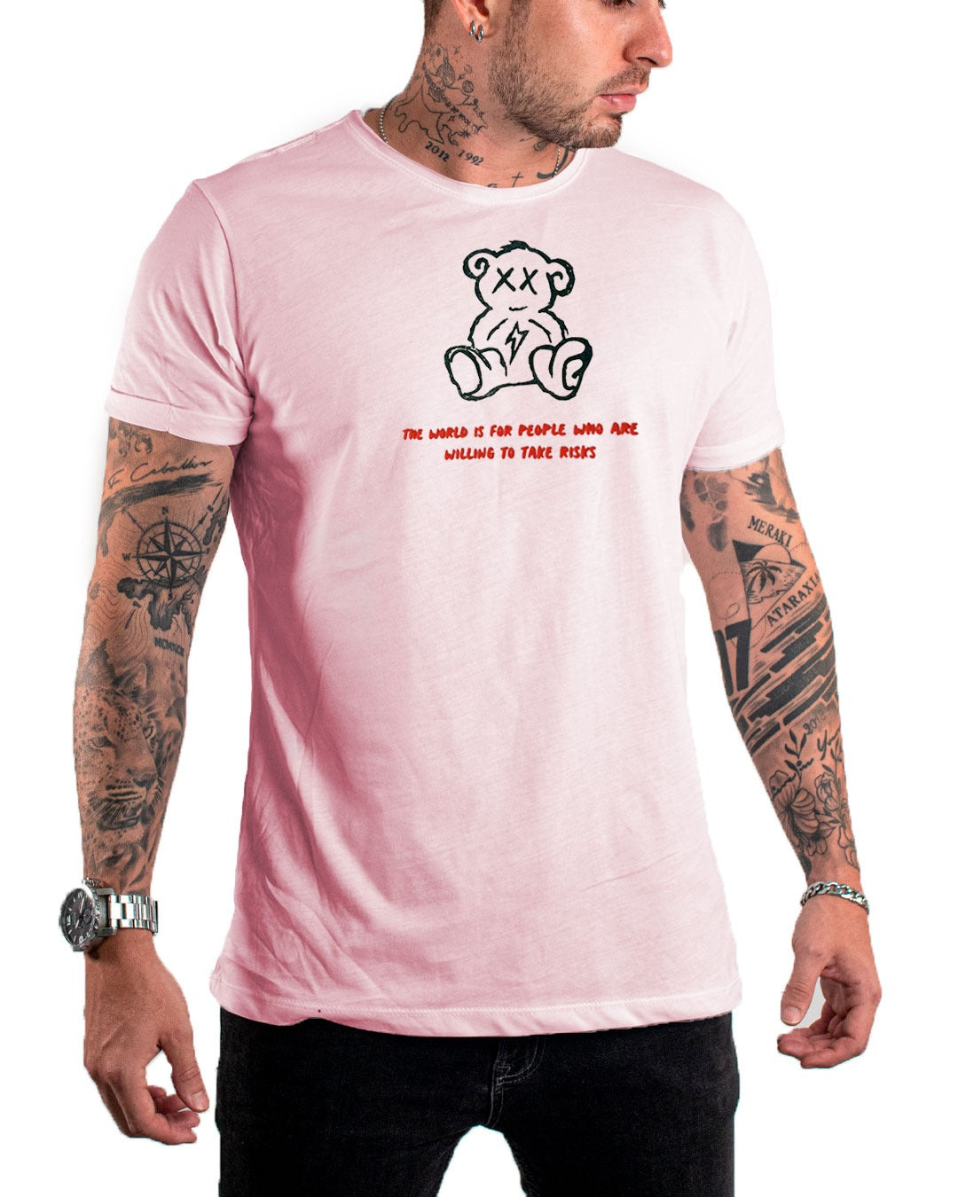 Camiseta Rosada Risk Oso