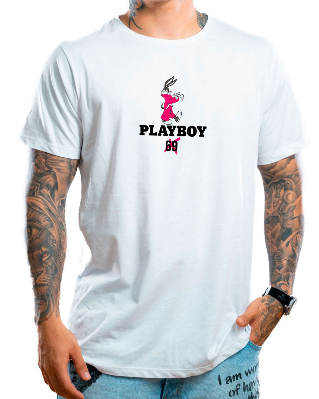 Camiseta Blanca PlayBoy Tentation