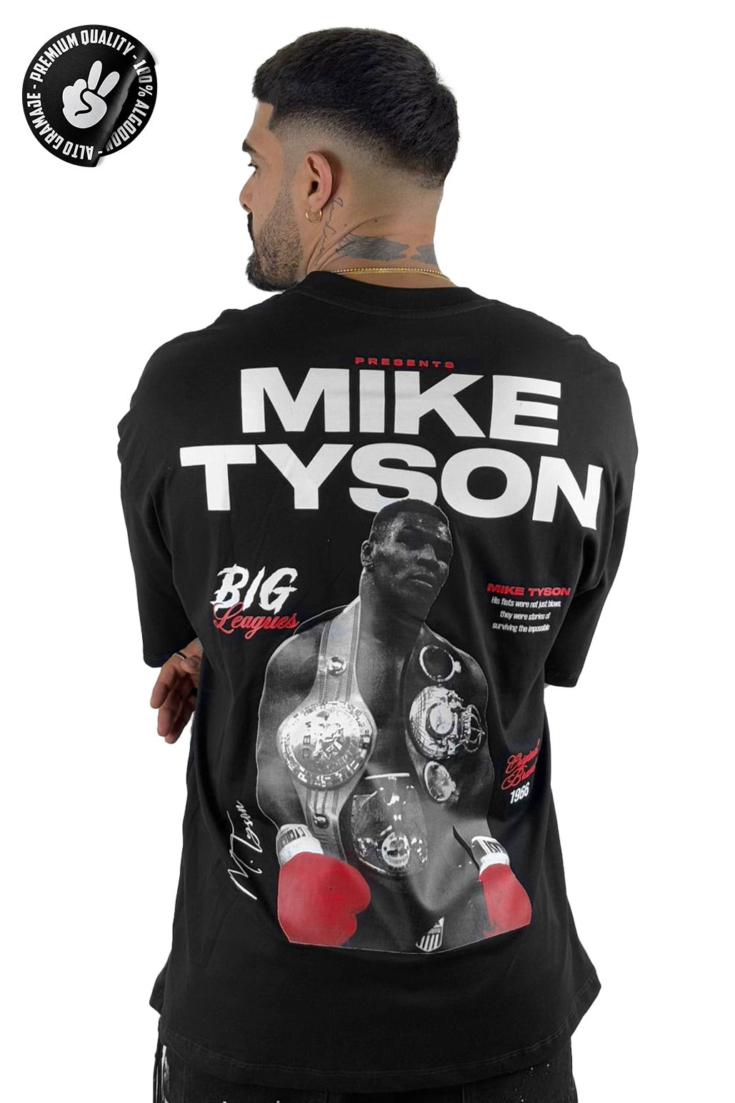 Oversize Negra Mike Tyson Alto Gramaje