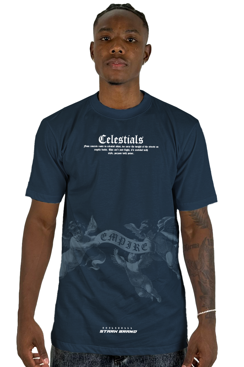 Camiseta Azul Oscuro Celestials Alto Gramaje