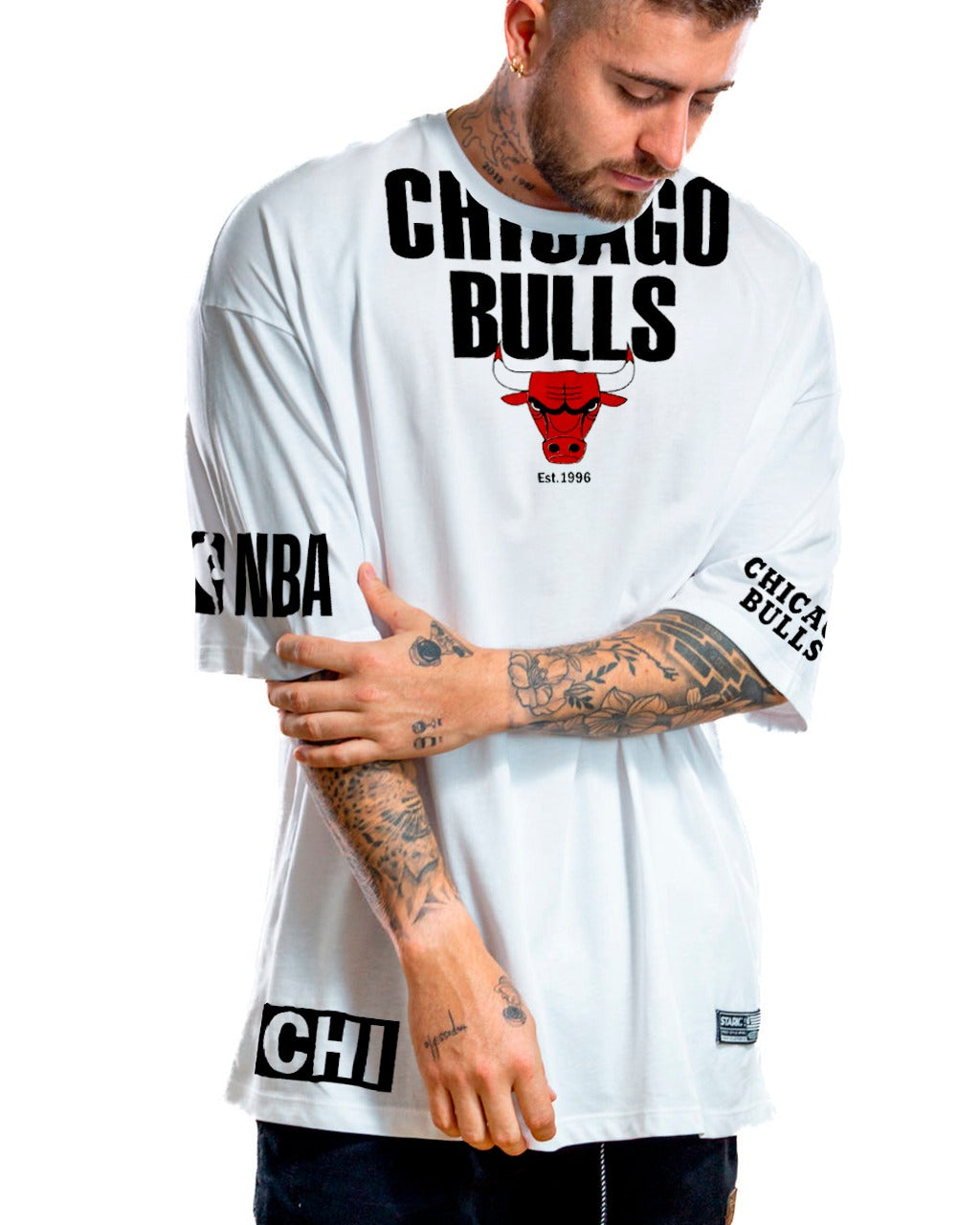 Oversize Blanco Chicago Bulls