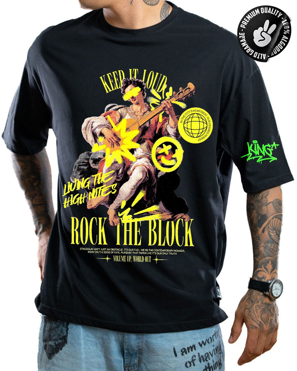 Oversize Negra Rock The Block Alto Gramaje