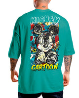 Oversize Verde Jade Mickey Cartoon