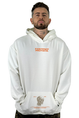 Buzo Capucha Blanco Existence Protocol