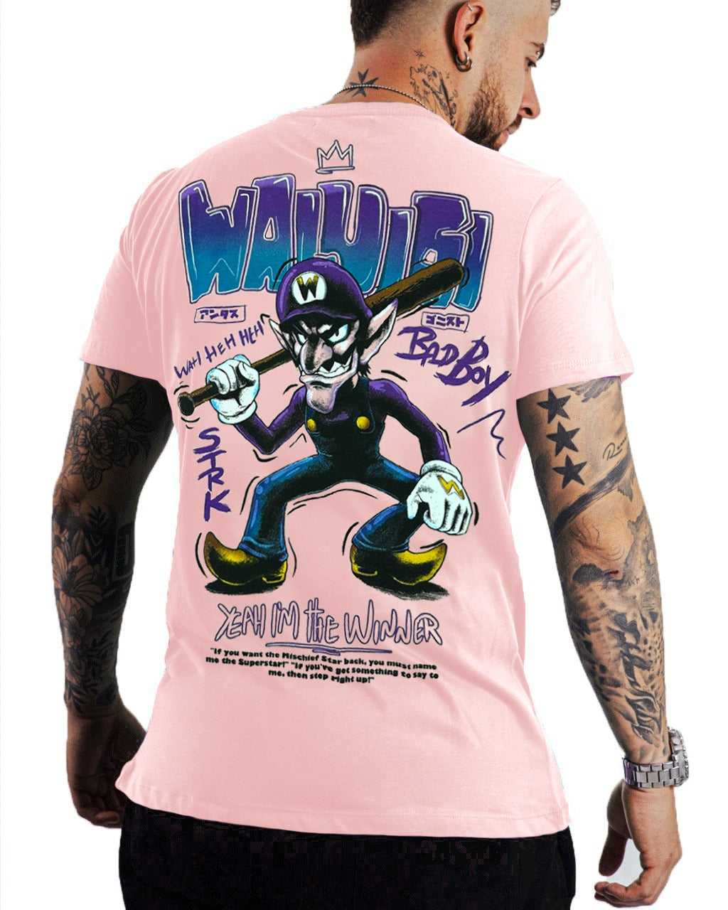 Camiseta rosada waluigi