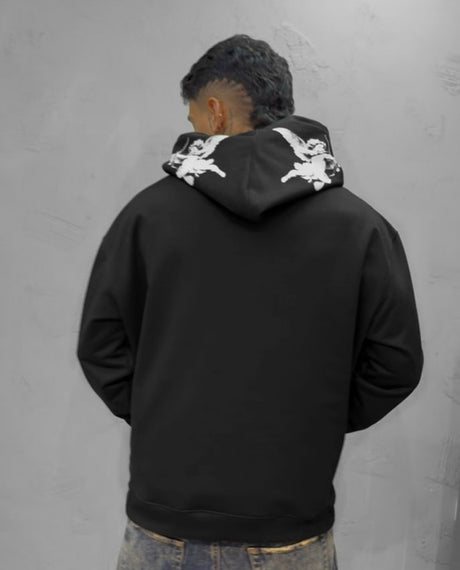 Buzo Negro capucha Vision On Right Side