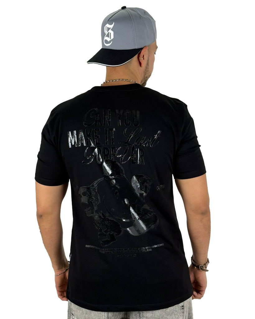 Camiseta Negra Can You Make It Alto Gramaje