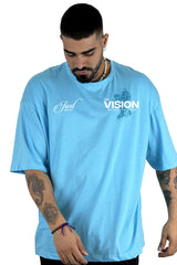 Oversize Azul  No Illusion Just Vision Alto Gramaje