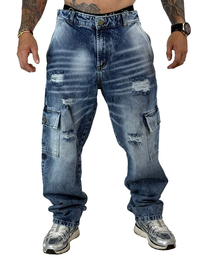 Jean Azul  Baggy Sky + Rotos
