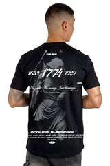Camiseta Negra Godless Blessing 1774  Alto Gramaje