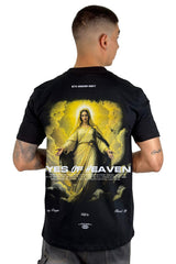 Camiseta Negra Eyes Of Heaven Virgen Alto Gramaje