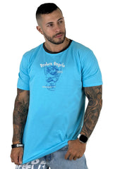 XM Camiseta celeste Broken Angels alto gramaje