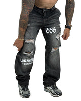 Jean Baggy Clasico Negro SAM Estampado 333