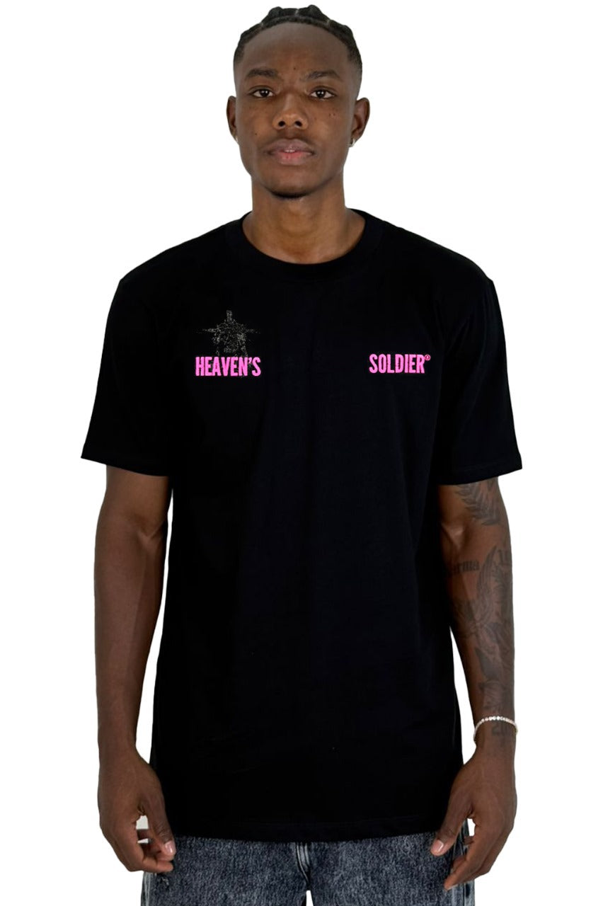 Camiseta Negra Heaven Soldier Alto Gramaje