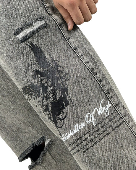 Jean Baggy Gris Clasico Res-Bot Angel