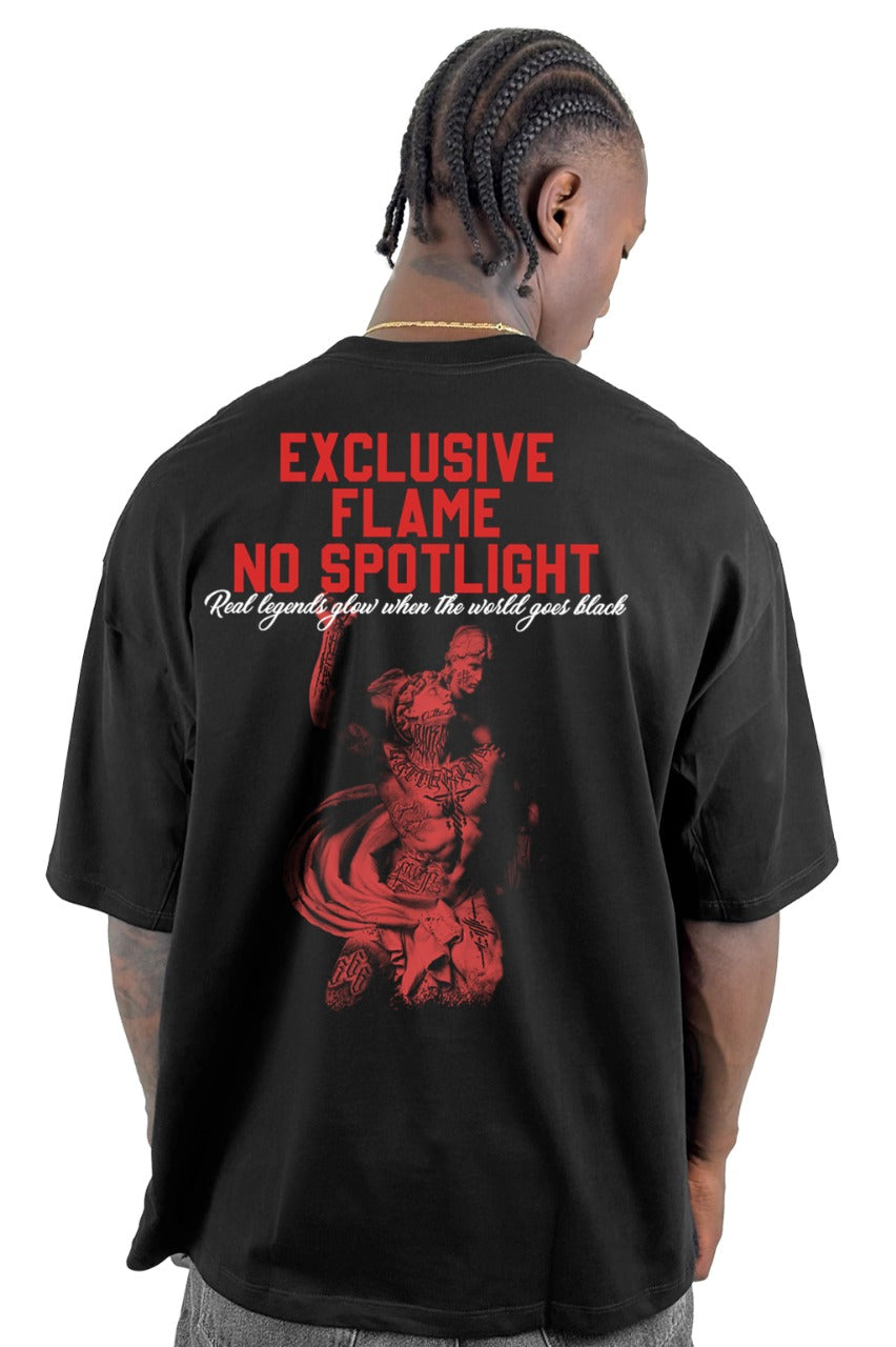 Oversize Negra Exclusive Flame No Spotlight Alto Gramaje