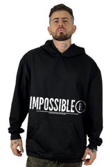 Buzo Capucha Negro Impossible  Alas