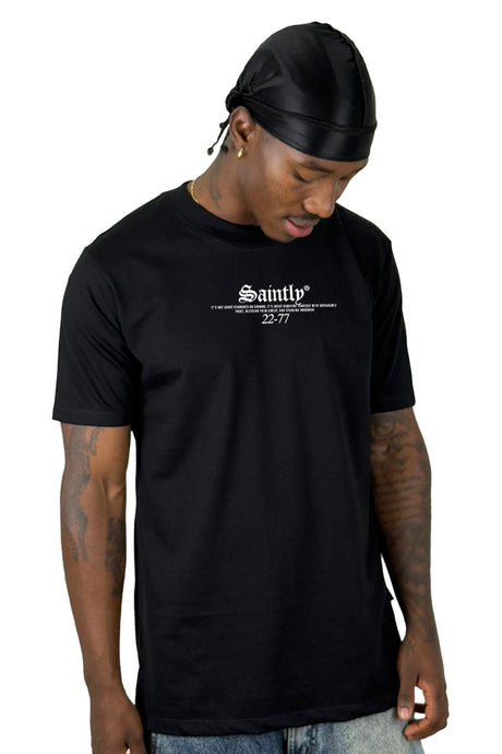 Camiseta Negra Saintly 22-77 Alto Gramaje