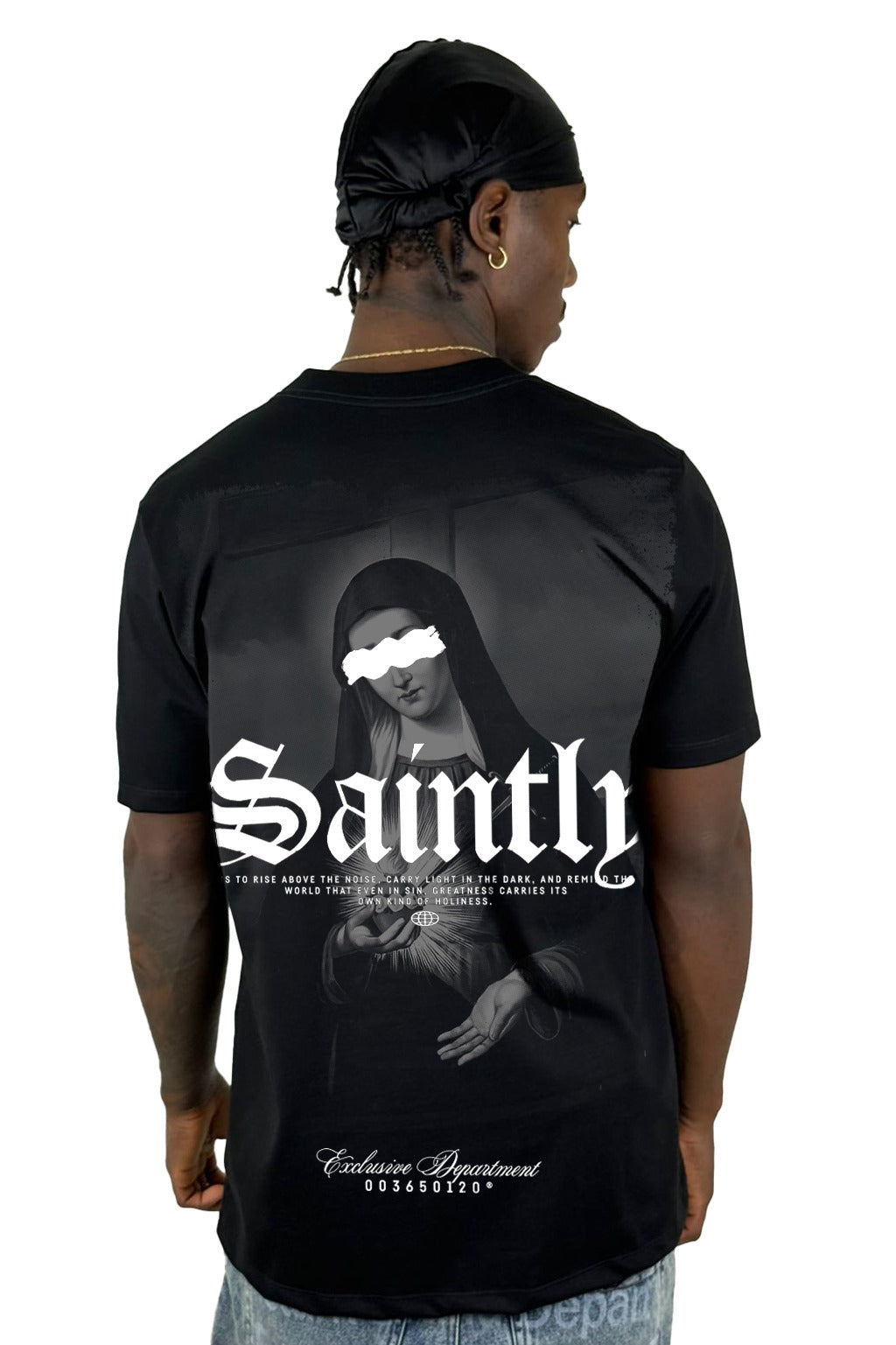 Camiseta Negra Saintly 22-77 Alto Gramaje