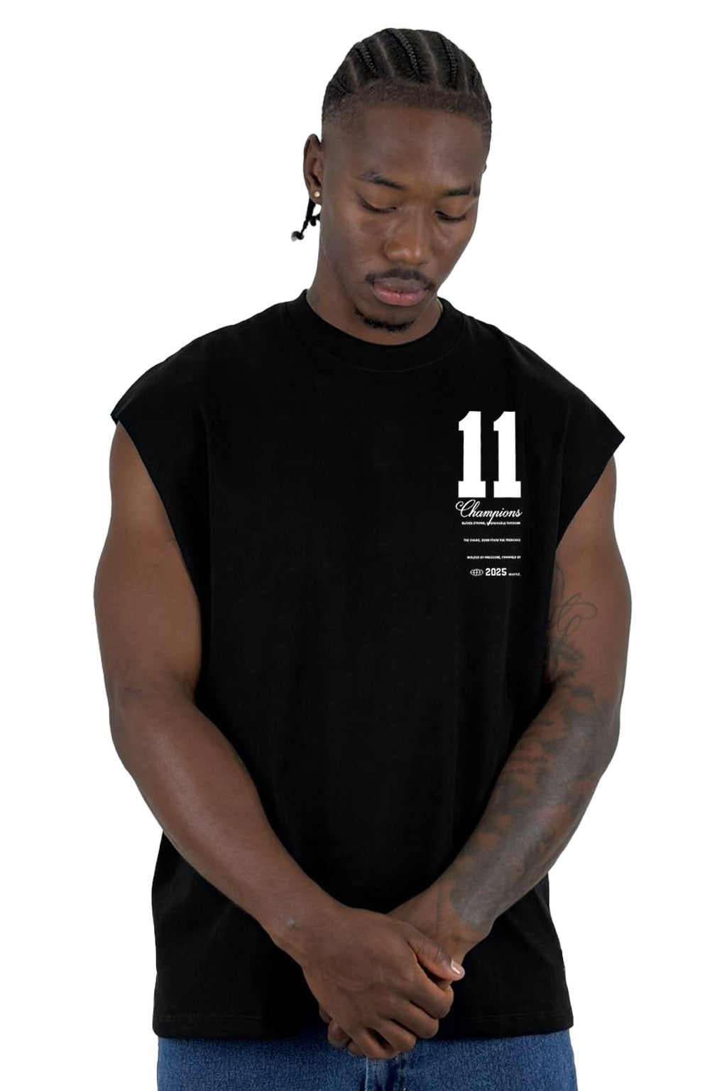Camisilla Negra Champion 11 Alto Gramaje