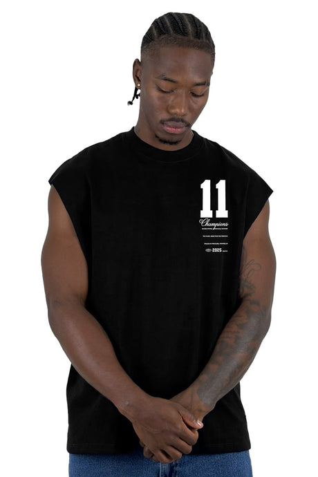 Camisilla Negra Champion 11 Alto Gramaje