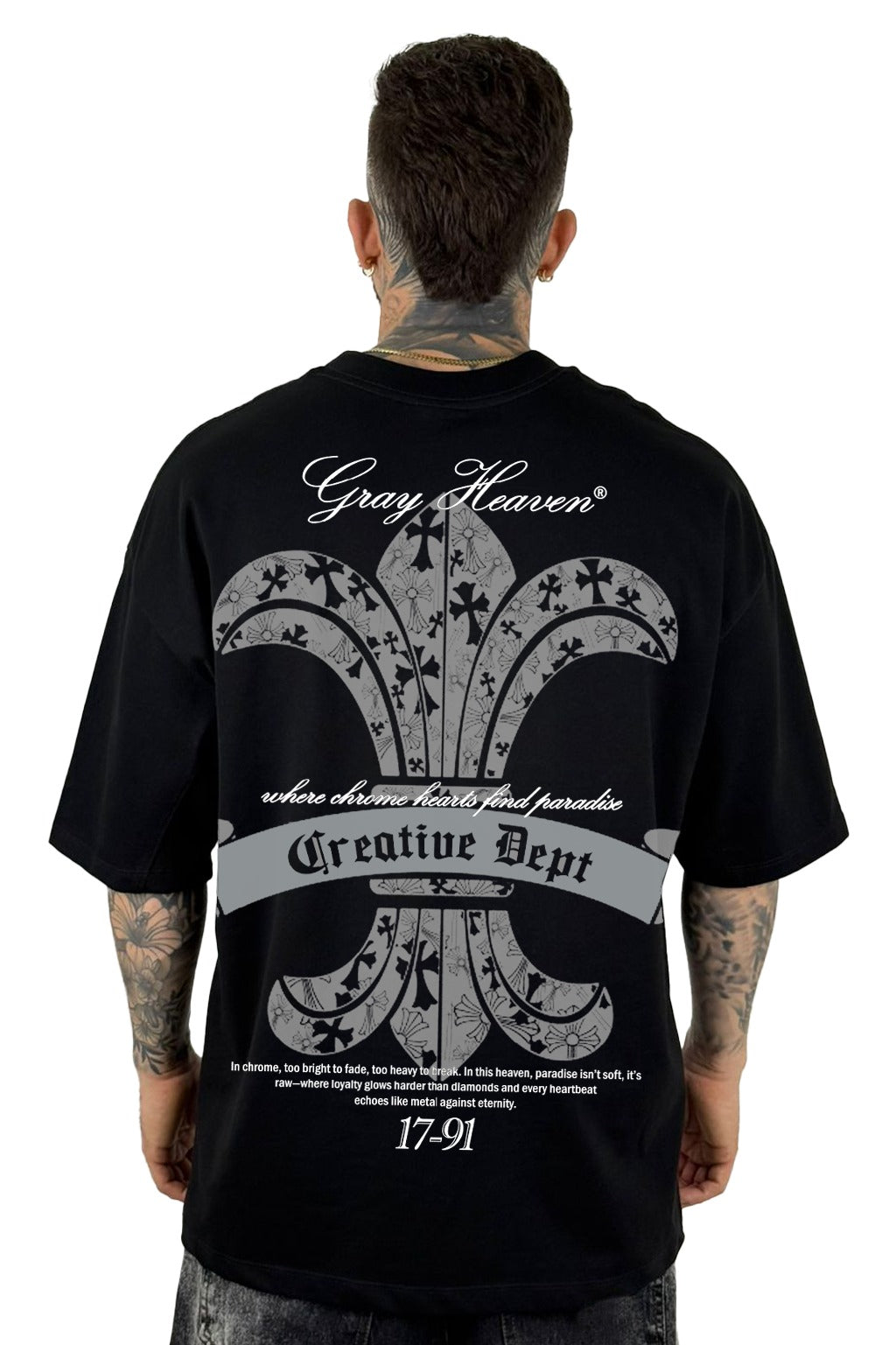 Oversize Negra Gray Heaven 17-91 Alto Gramaje